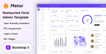 Metor - Restaurant Food Admin Dashboard Template