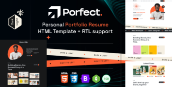 Porfect | Personal Portfolio Resume HTML Template + RTL support