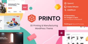 Printo  - 3D Printing & Manufacturing WordPress Theme