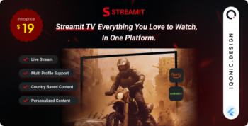 Streamit - OTT Streaming Flutter TV App (Add-on)