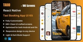 Taxio - Online Cab & Taxi Booking React Native CLI App Ui Kit