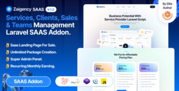 Zaigency - Services, Clients, Sales & Teams Management SAAS Addon.