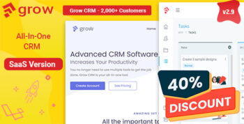Grow CRM SaaS - Laravel Project Management - Multitenancy