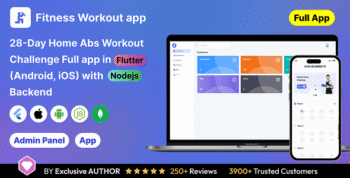 28-Day Home Abs Workout Challenge Full app in Flutter (Android, iOS) with Node.js Backend