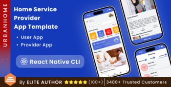 Home Service Finder & Provider Booking Template in React Native CLI | 2 Apps | UrbanHome