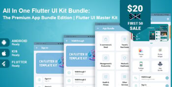All In One Flutter UI Kit Bundle: The Premium UI Master Kit With & App Bundle Edition