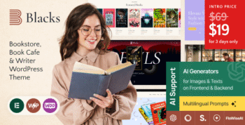 Blacks - Bookstore, Book Cafe & Writer WordPress Theme