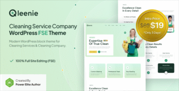 Qleenie – Cleaning Service Company FSE WordPress Theme