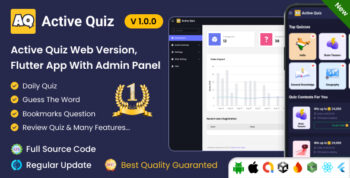 Active Quiz - Quiz Game - Web Version - Flutter Full App + Admin Panel (SaaS)
