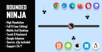 Bounded Ninja - HTML5 Game (Construct 3 / c3p)