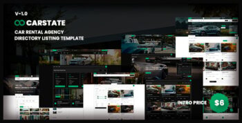 Carstate - Directory Listing Car Rental Agency Template
