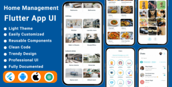 Home Management Flutter App Template | Family Organizer, Task Tracker & Domestic Staff System UI