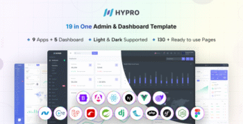 Hypro | Bootstrap 5, React, NextJs, Angular, Laravel, ASP.NET, Blazor, Ruby on Rails Admin Dashboard