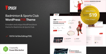 Smash – Badminton School & Sports Club FSE WordPress Theme