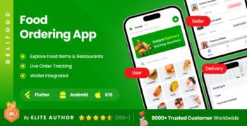 6 App Template| Multi-Vendor Food Ordering| Food Delivery| UberEats  Zomato Clone| Flutter| DeliFood
