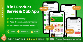 8 App Template | Multi-service| Cab Booking| Handyman| Pharmacy| Delivery App| FLUTTER | DeliGo 2.0