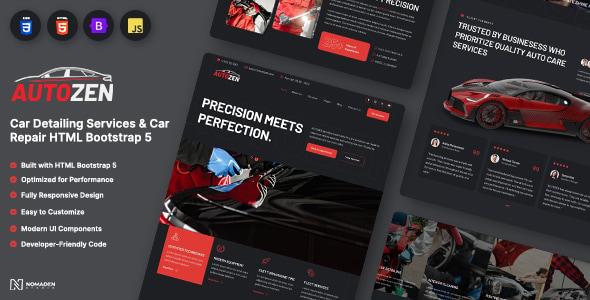 Autozen – Car Detailing & Auto Repair HTML Bootstrap 5 Template ...