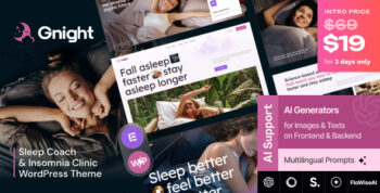 GNight - Sleep Coach & Insomnia Clinic WordPress Theme