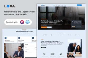 Lora - Notary Public & Legal Services Elementor Template Kit