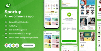 SportUp – Flutter E-commerce App UI Kit | Sports Store | Fitness Gear Shopping | Multipurpose UI
