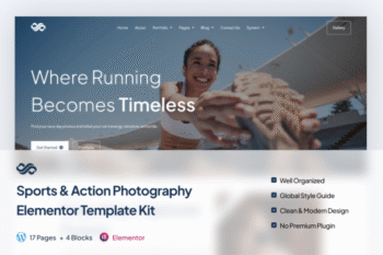 Strideview – Sports & Action Photography Elementor Template Kit