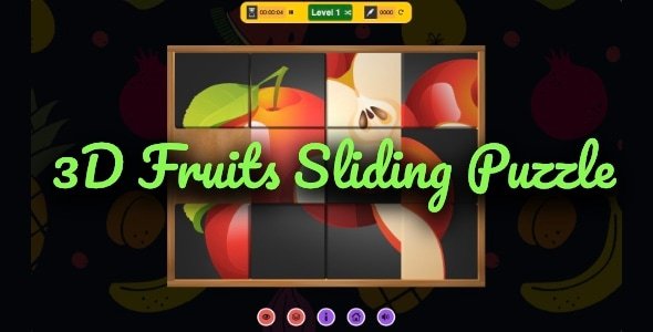 3D Fruits Sliding Puzzle - Cross Platform Puzzle Game