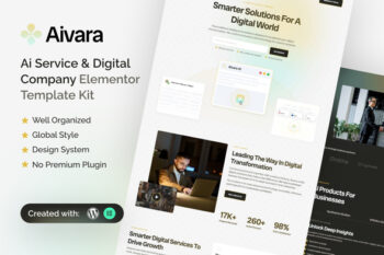 Aivara - AI Service & Digital Company Elementor Template Kit