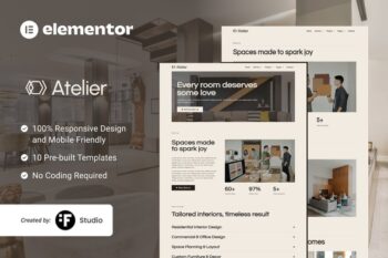 Atelier – Interior Design Elementor Template Kit