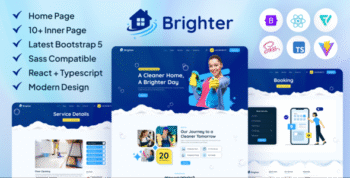 Brighter | Cleaning Service React Template + TypeScript