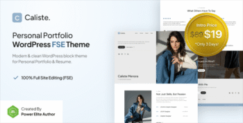 Caliste – Personal Portfolio CV & Resume FSE WordPress Theme