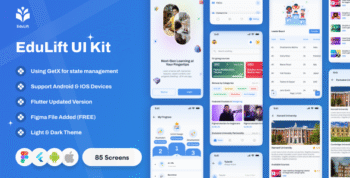 EduLift – Flutter Education & E-Learning App UI Kit (Online Courses, School & LMS)
