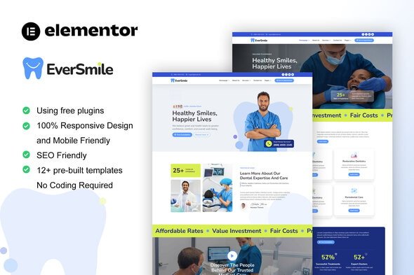 EverSmile - Dentist & Medical Care Elementor Template Kit