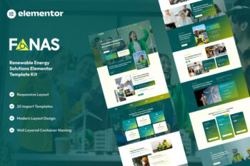 Fanas - Solar & Green Renewable Energy Solutions Elementor Template Kit