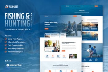 Fishhunt - Fishing & Hunting Club Elementor Template Kit