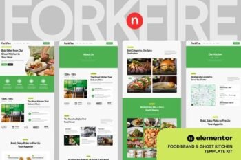 ForknFire - Food Brand & Ghost Kitchen Elementor Template Kit
