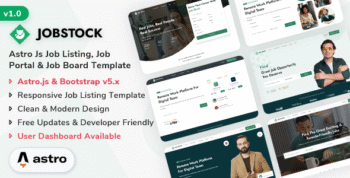 JobStock - Astro Job Listing, Job Portal Landing & Admin Dashboard Template