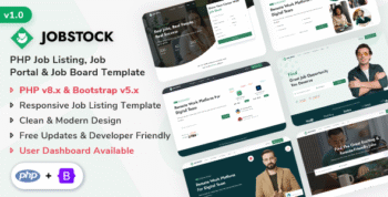 JobStock - PHP Job Listing, Job Portal Landing & Admin Dashboard Template