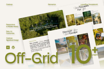 Off-Grid - Modern Natural Glamping Elementor Template Kit