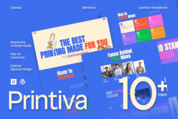 Printiva - Modern Colorful Printing Service Company Elementor Template Kit