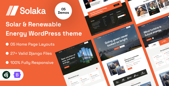 Solaka – Solar and Renewable Energy Django Template