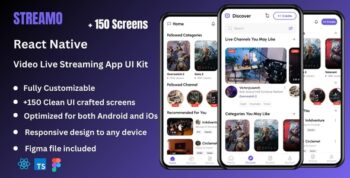 Streamo - Video Live Streaming React Native Expo App Ui Kit