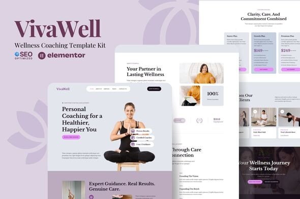VivaWell - Wellness Coaching Elementor Template Kit