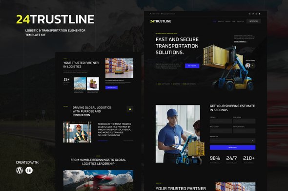 24TrustLine - Logistic & Transportation Elementor Template kit