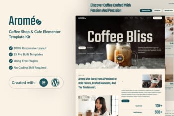 Arome - Coffee Shop & Cafe Elementor Template Kit