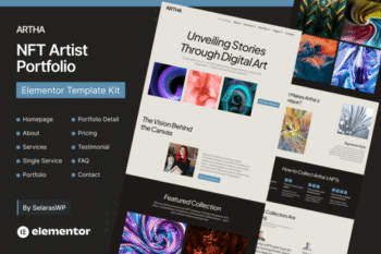Artha - NFT Artist Portfolio Elementor Pro Template Kit