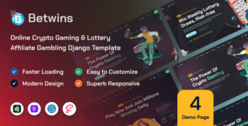 Betwins - Django Online Crypto Gaming & Lottery Affiliate Template
