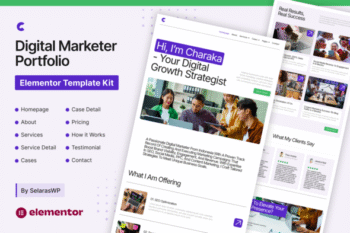 Charaka - Digital Marketer Portfolio Elementor Pro Template Kit