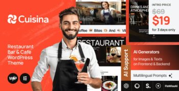 Cuisina - Restaurant Bar & Cafe WordPress Theme