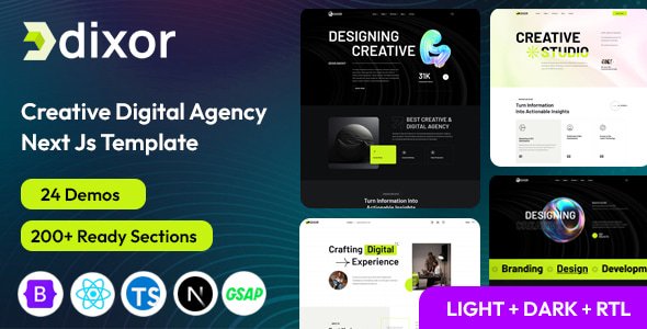 Dixor - Creative Digital Agency Next Js Template (Next 16)