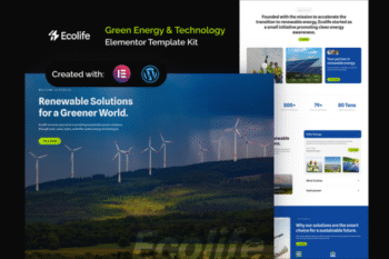 Ecolife - Green Energy & Technology Company Elementor Template Kit